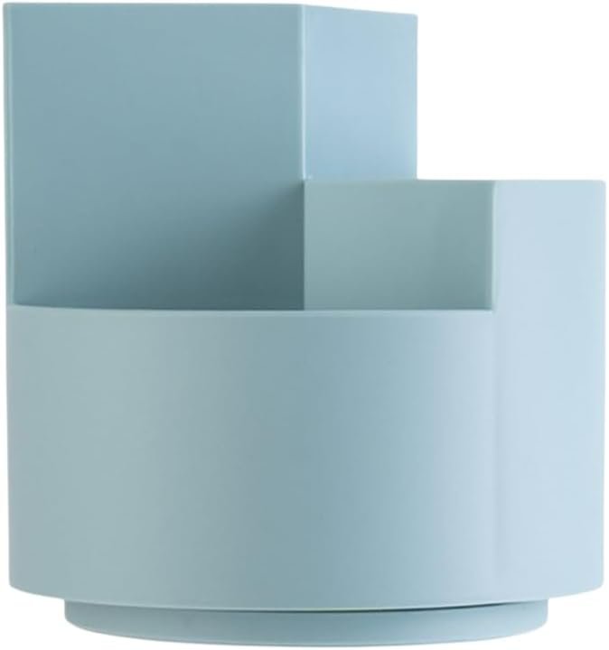 360° Rotating Large Capacity Multifunctional Pen Holder Desk Organiser, Cylinder Blue