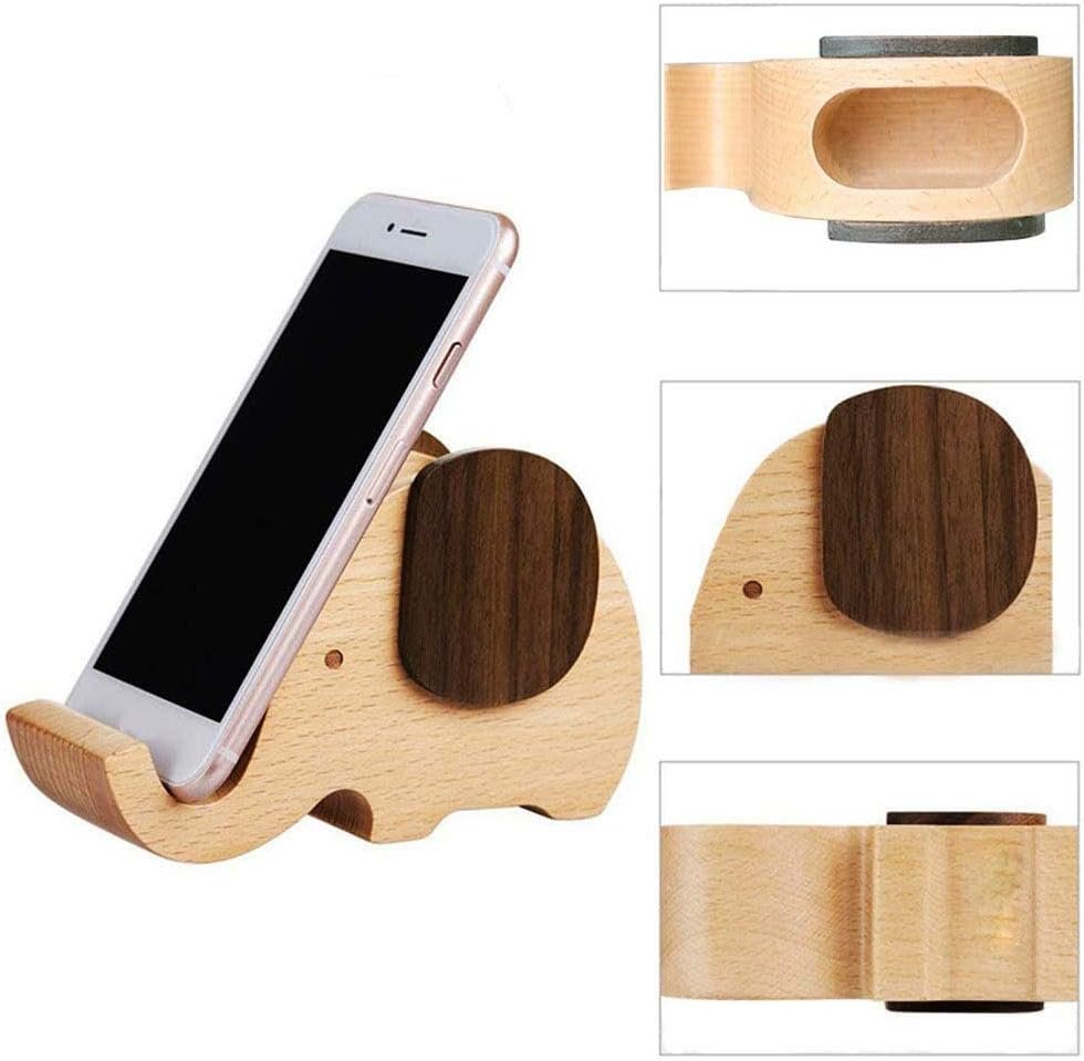 Creative Elephant-Shaped Wooden Multifunctional Pen Holder with Phone Stand - Image 2