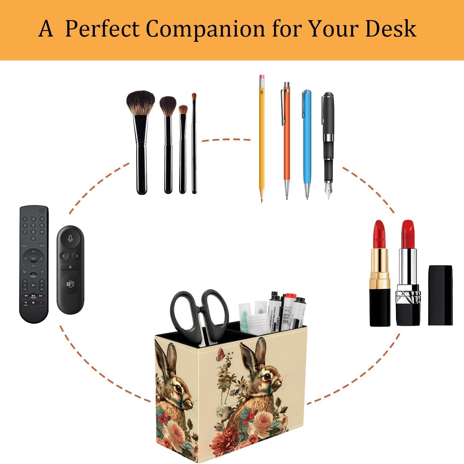 Set of 8 Metal Multifunctional Pen Holder Cups for Desk - Image 2