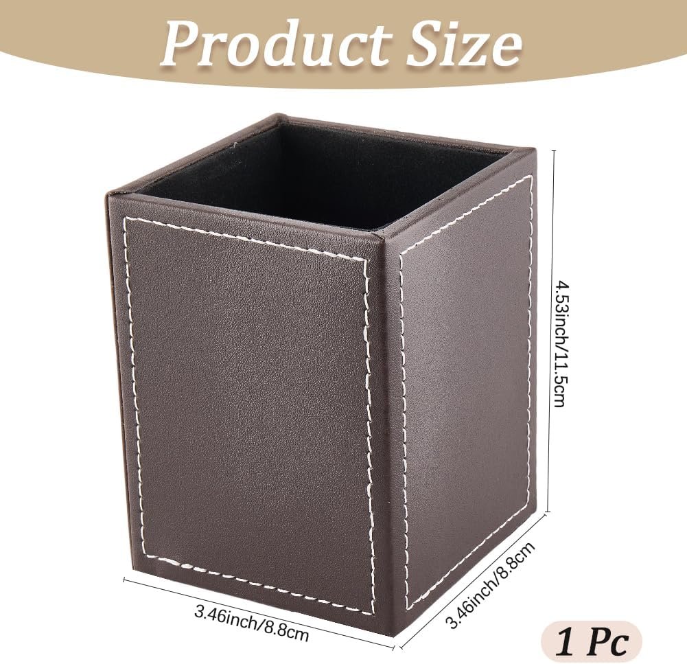 PU Leather Multifunctional Pen Holder Desk Organiser with Mouse Pad, Rabbit Design - Image 2