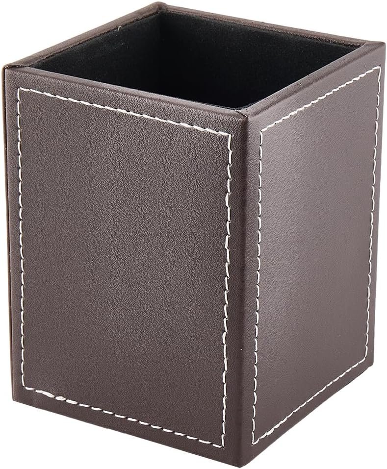 PU Leather Multifunctional Pen Holder Desk Organiser with Mouse Pad, Rabbit Design