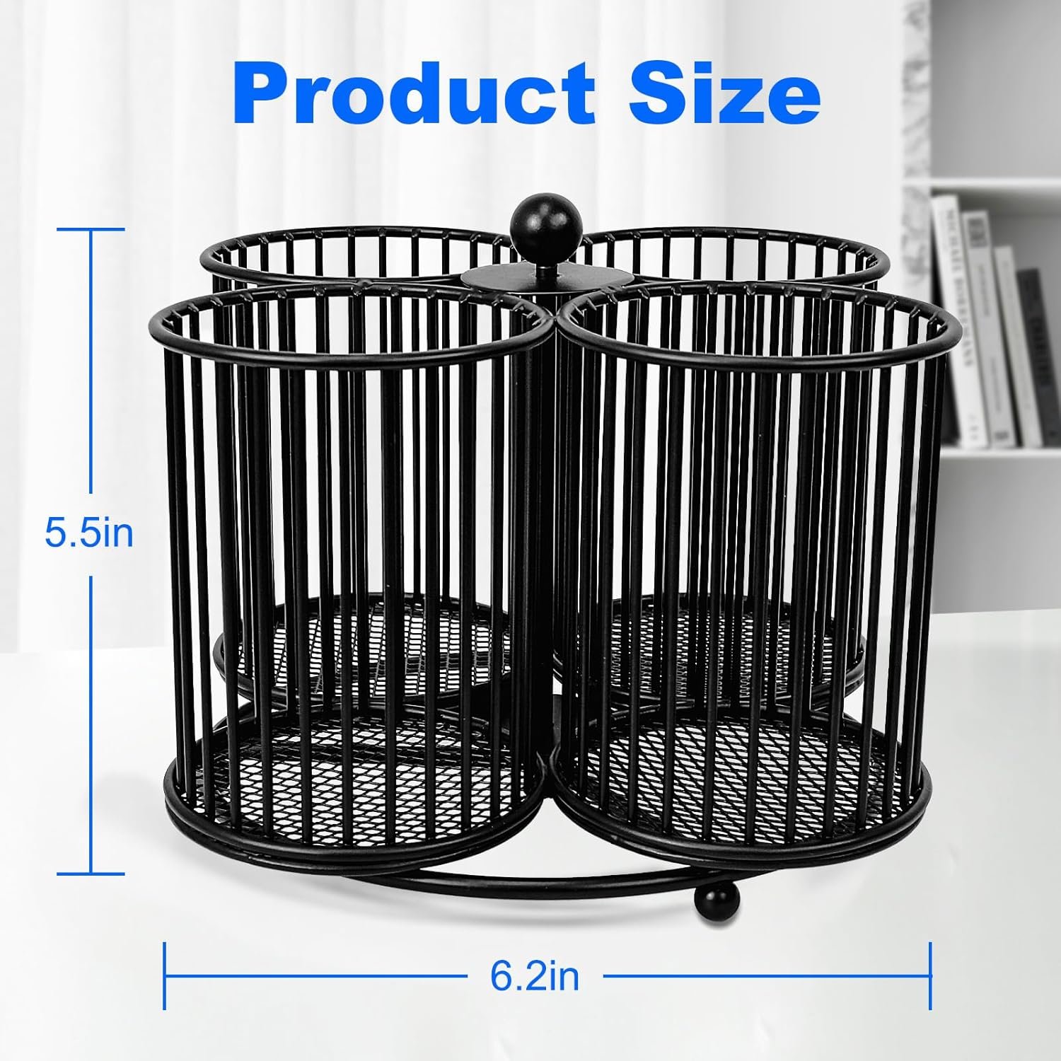 Handwoven Rattan Multifunctional Pen Holder Desk Organiser Basket - Image 2