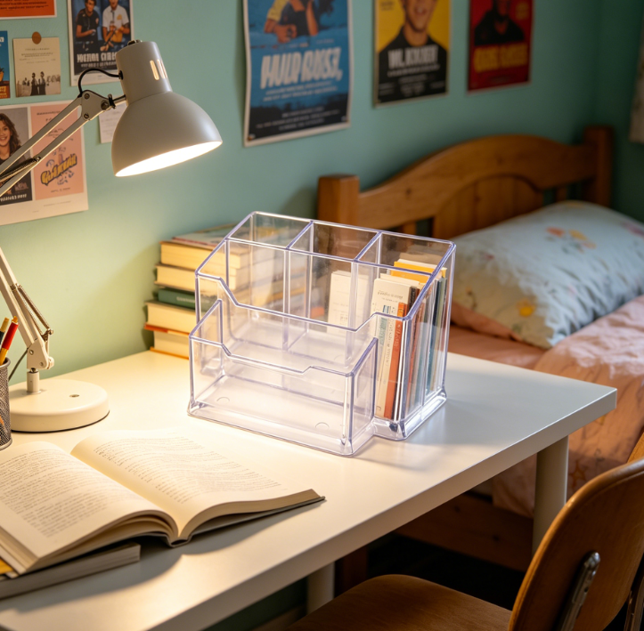 Acrylic Transparent Multifunctional Pen Holder Desk Organiser - Image 2